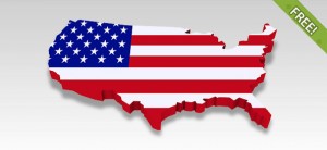 3 Isolated 3D USA Maps