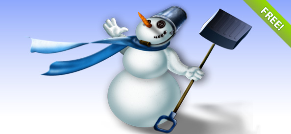 Layered PSD Snowman Illustration