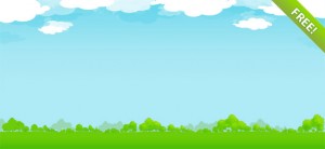 Free Nature Illustration with Sky, Clouds and Trees