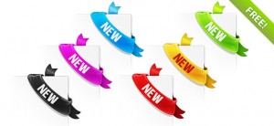 Web Corner Ribbon PSD Set