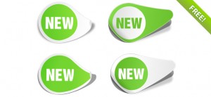 4 Curled PSD Stickers