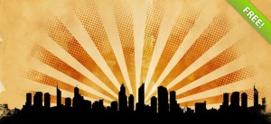 Grunge City Landscape PSD Backgrounds