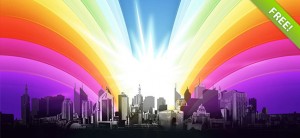 Colorful Urban PSD Illustration
