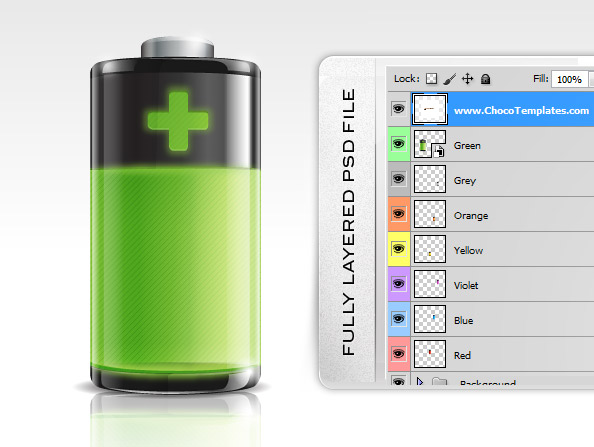 Battery Icon PSD Preview 