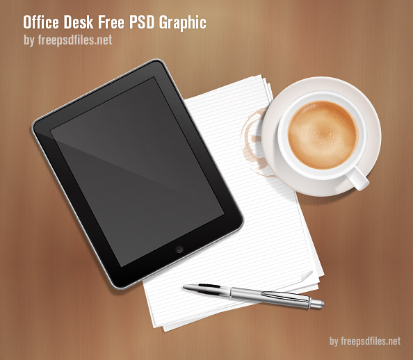 Office Desk Free PSD Graphic Preview Big