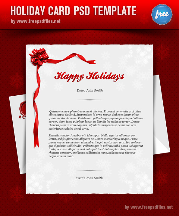 Holiday Card PSD Template Preview Full
