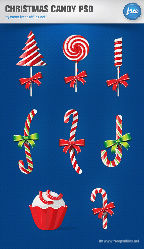 Christmas Candy PSD Graphics