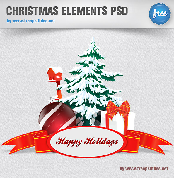 Christmas Elements PSD Preview