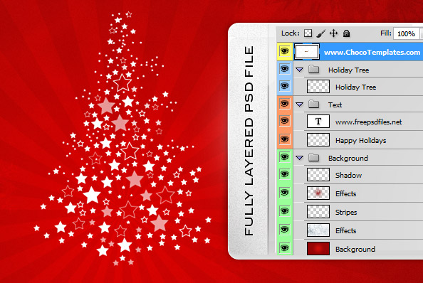 Fully Layered PSD Holiday Background