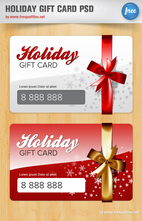 Holiday Gift Card PSD Template Preview