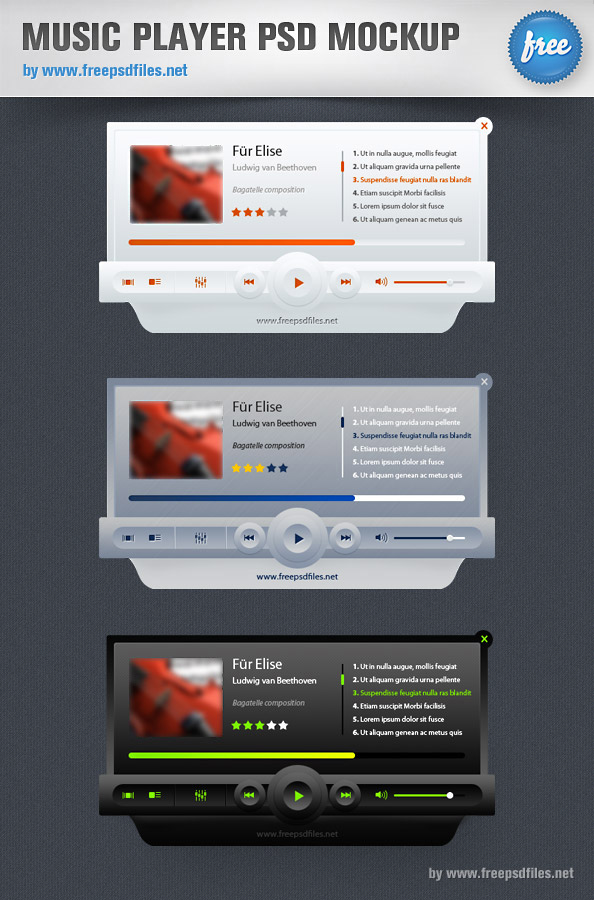 Music Player PSD Mockup Preview Big
