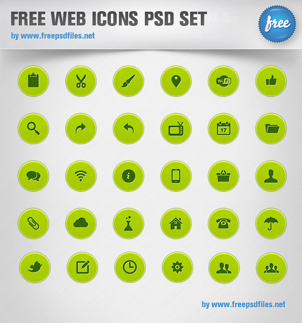 Free Download Web Icons PSD Set