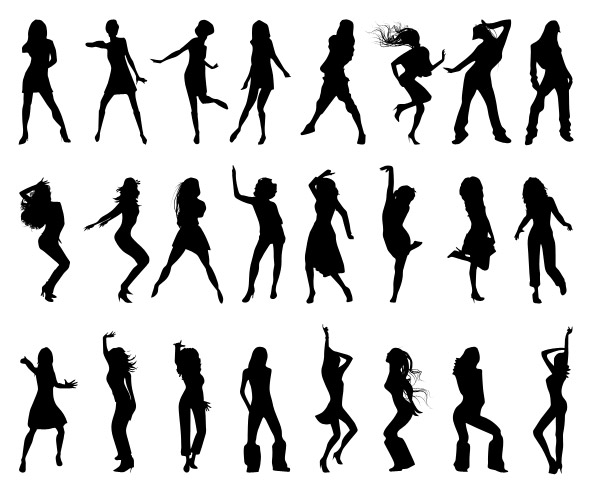 Dancing Girls Silhouettes Set 2 Preview