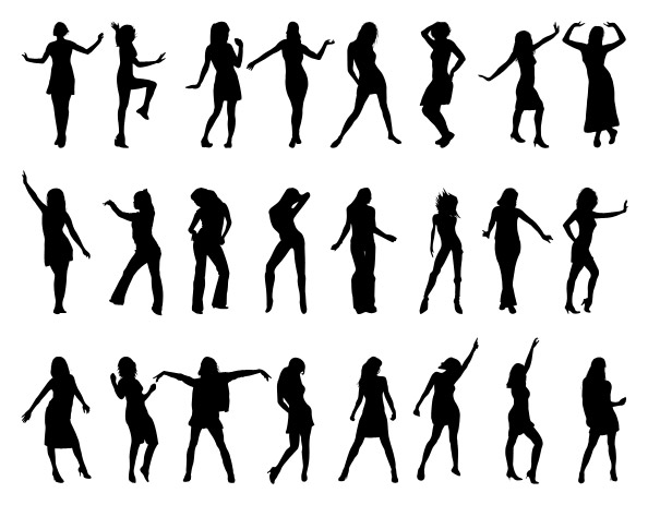 girl dancing silhouette vector