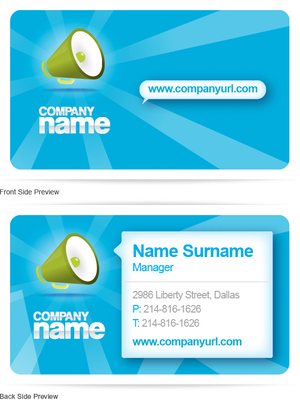 Free PSD Business Card Template Preview