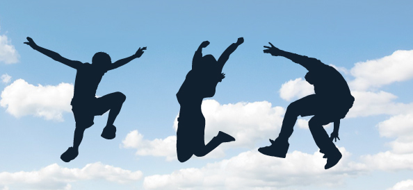 Jumping People Silhouettes Set 2