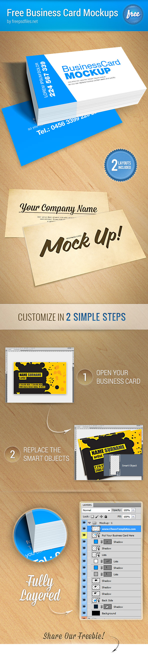 Business Card Mockup PSD