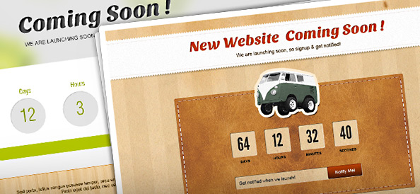 Coming Soon Page PSD Set Coming Soon Page PSD Set