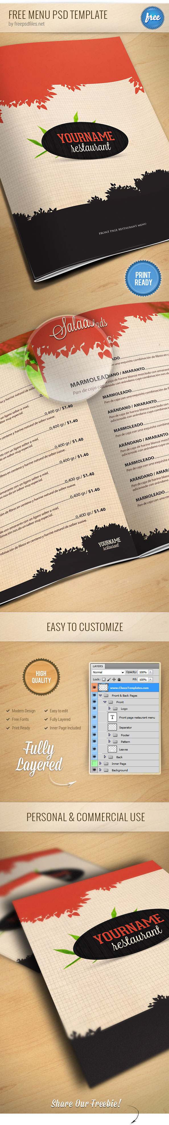 Restaurant Menu PSD Template Preview