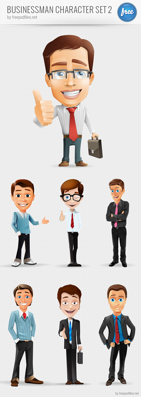 Businessman Vector Character Set 2 Preview