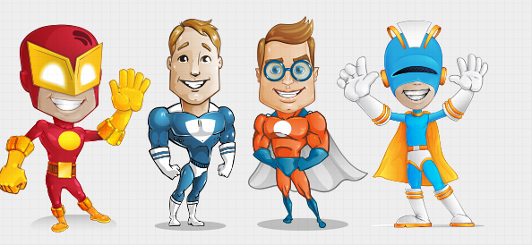 Superhero Vector Character Set  Free PSD Files