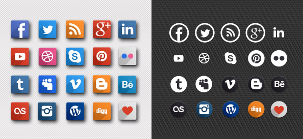 Free PSD Social Media Icons