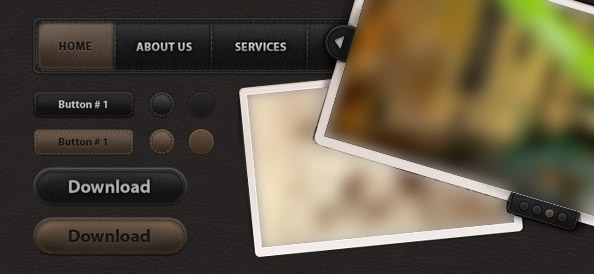 UI Leather Web Elements Pack 1