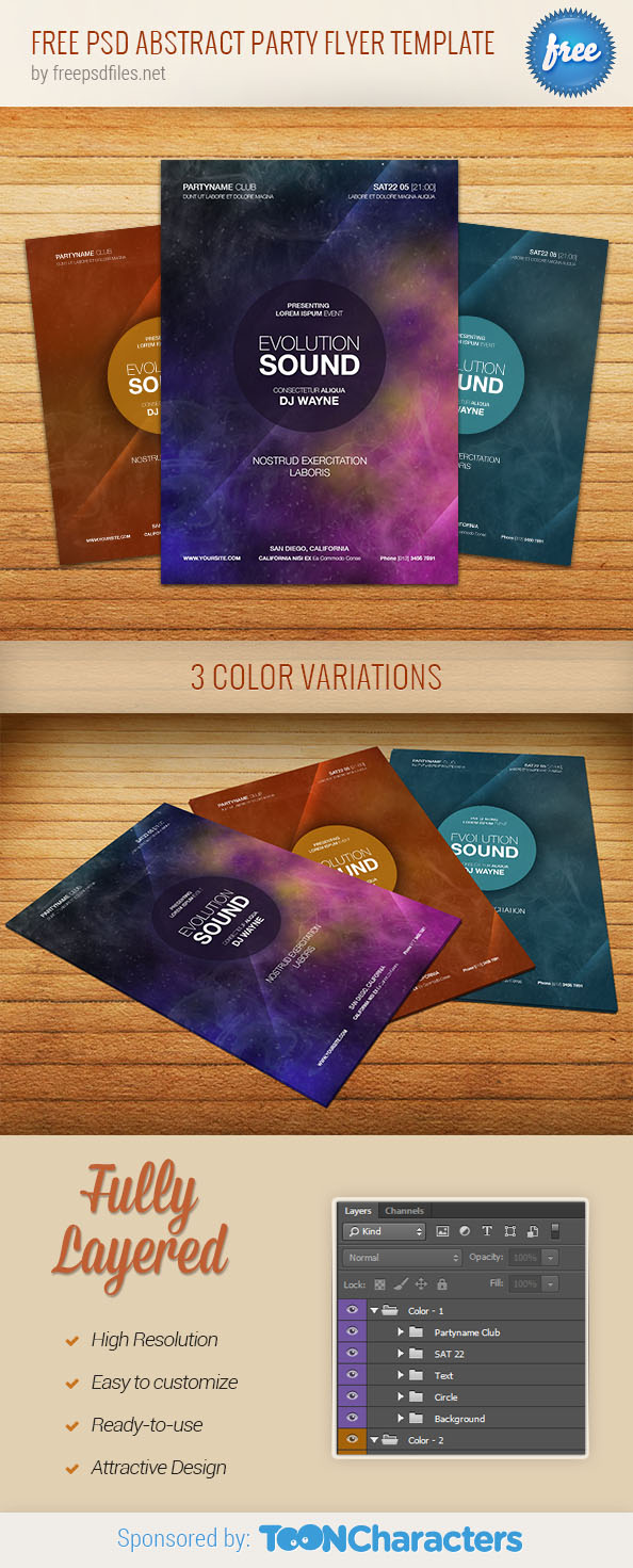 FREE PSD Abstract Party Flyer Template