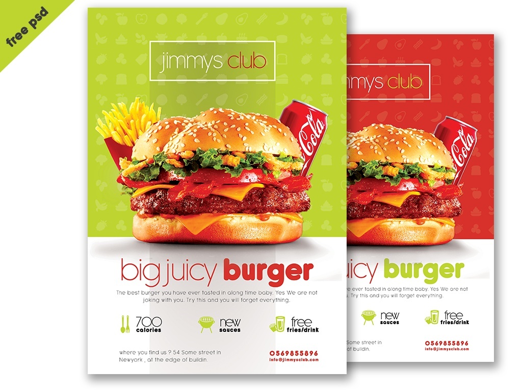 Free Burger Flyer Template PSD Template