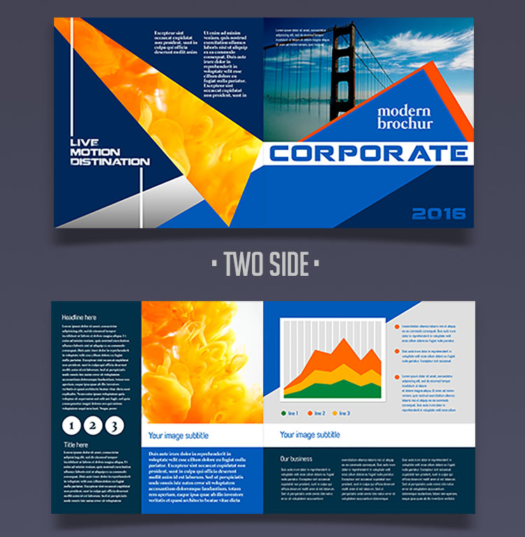 corporate brochure half-fold free psd
