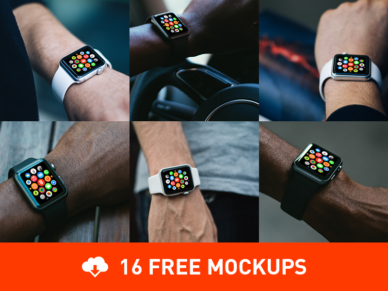 Free Photorealistic Apple Watch mockups