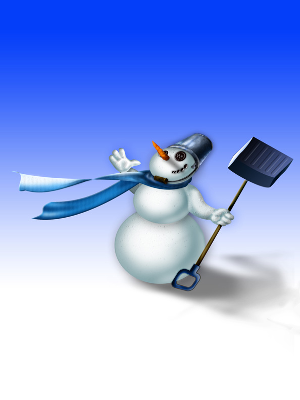 Download Layered PSD Snowman Illustration - Free PSD Files