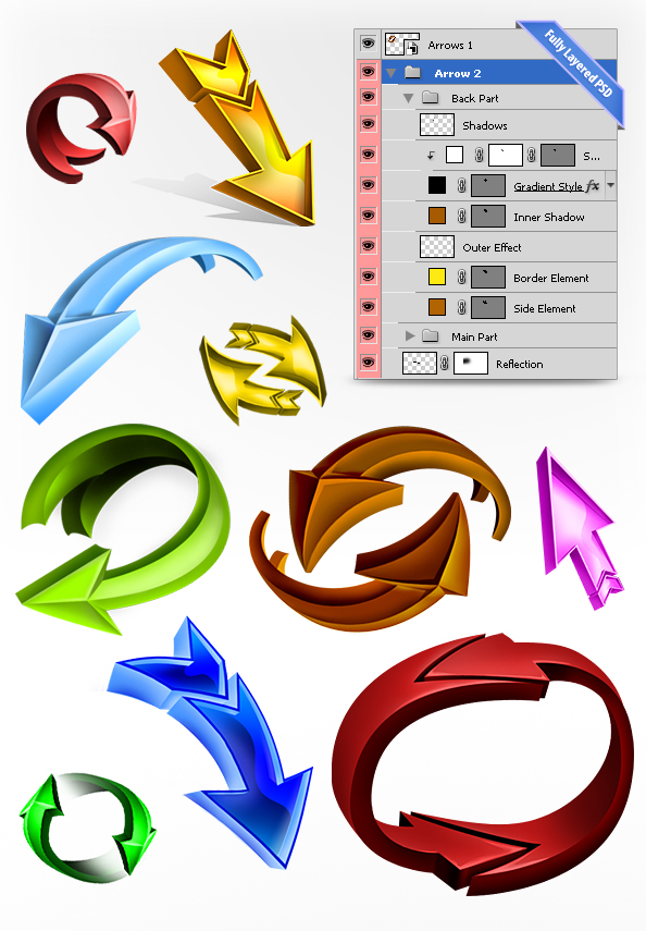 Arrow PSD Megapack - Free PSD Files