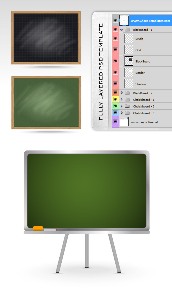 Fully Layered PSD Blackboard Templates