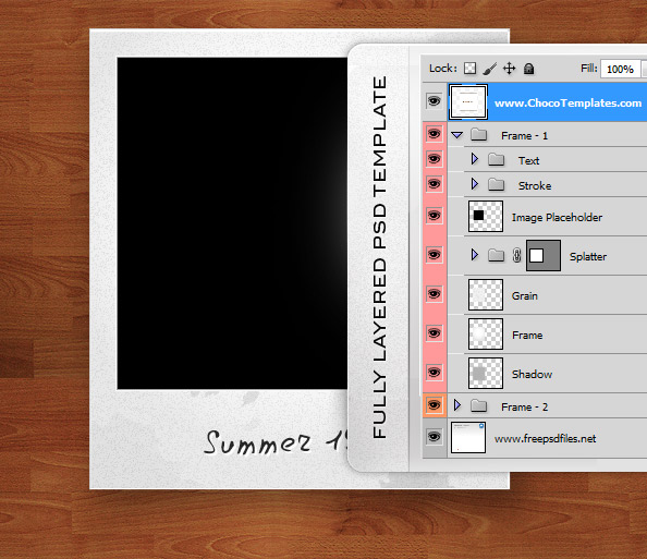 polaroid template photoshop