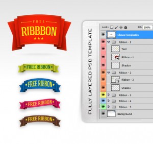 5 Free PSD Ribbon Templates - Free PSD Files