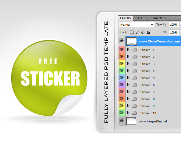 Fully Layered Sticker Templates