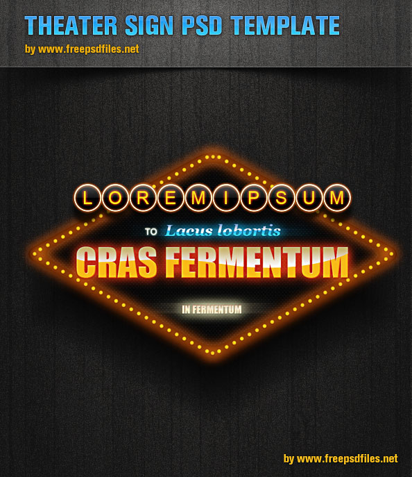 Theater Sign PSD Template Preview Big