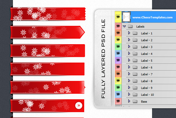 Fully Layered Holiday Label PSD Set