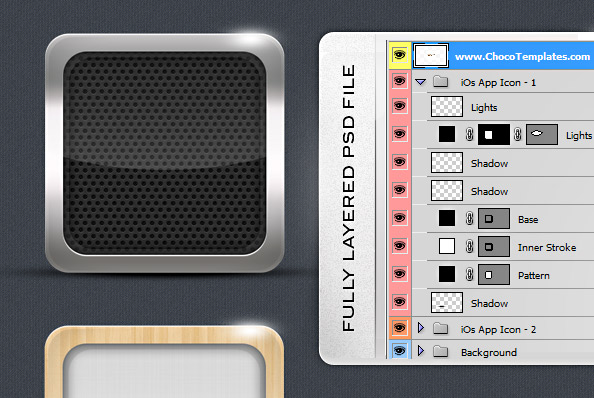 Fully Layered PSD  iOs App Icon Template