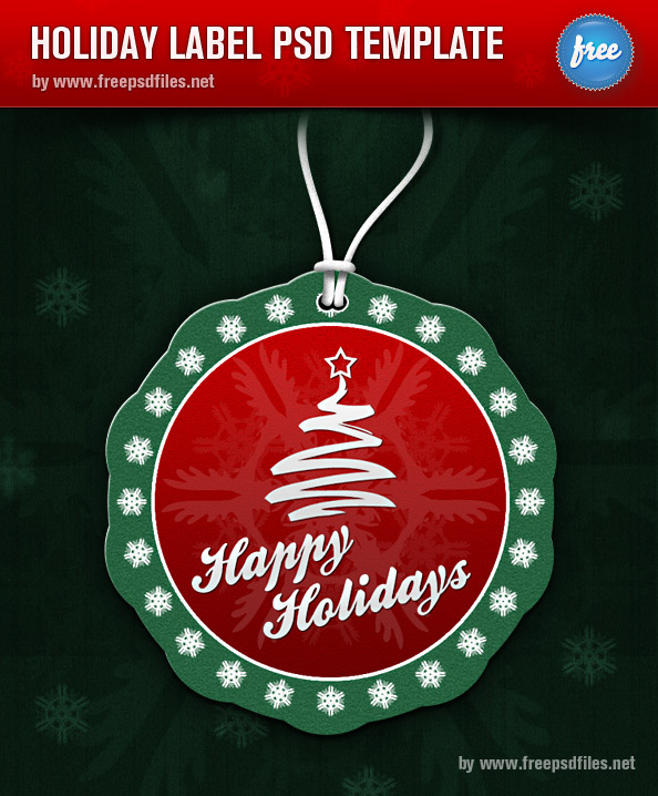 Label PSD Template for Holiday Greetings Preview Big