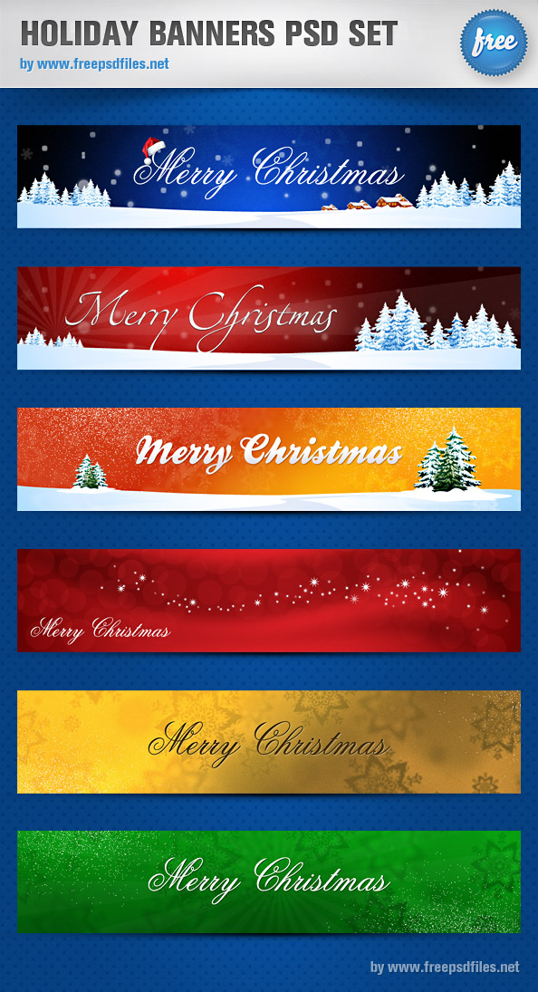 Download Holiday Banners PSD Set - Free PSD Files