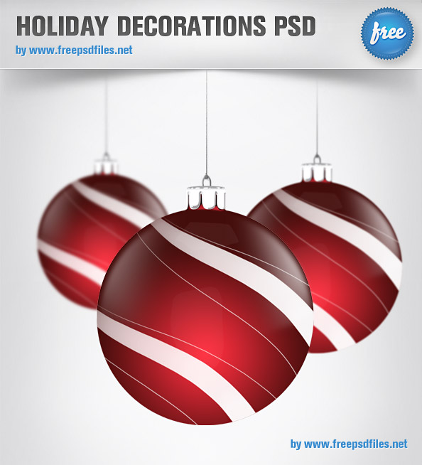 Holiday Decorations PSD Graphics Preview