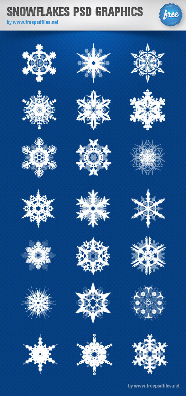 Snowflakes PSD Set Preview Big