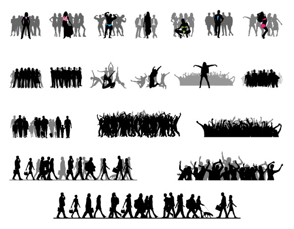 Crowd Silhouettes Set Preview