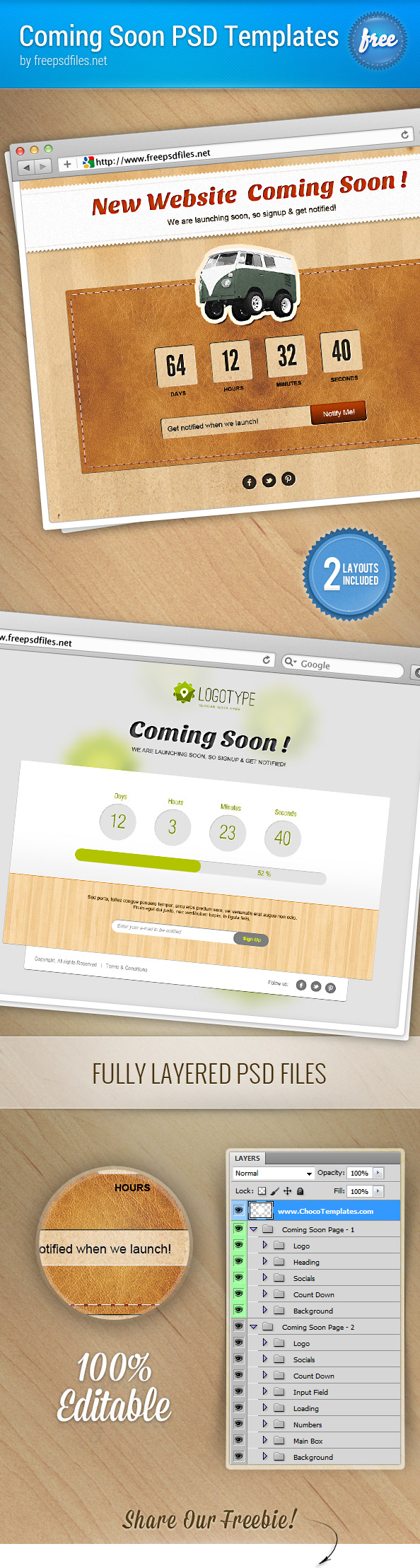 Coming Soon Page PSD Templates Preview