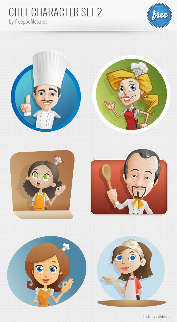 Chef Vector Character Set Preview