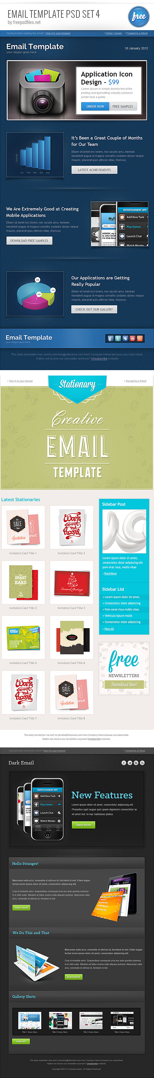 Email Template PSD Set 4