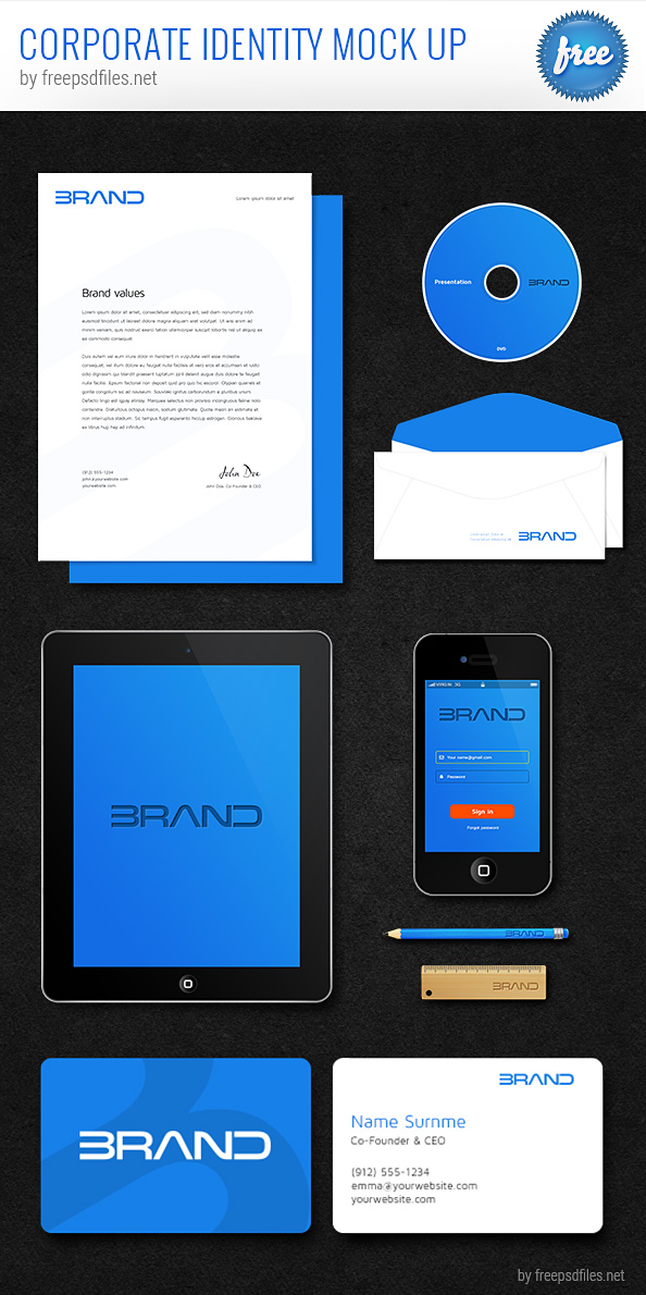 Corporate Identity PSD Mockup Preview