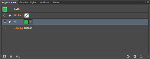 Make sure that the Fill option is selected from the Appearance panel